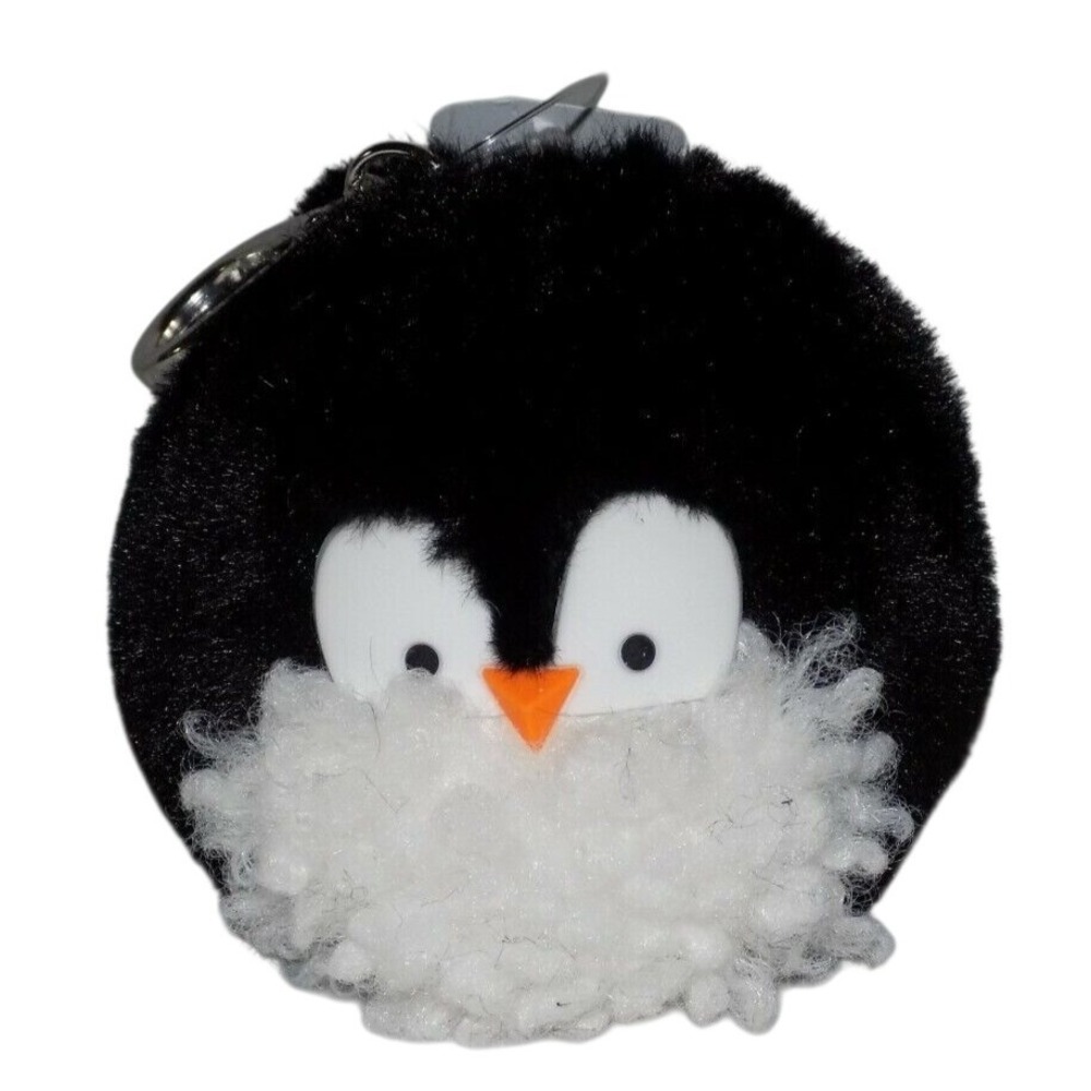 Bath & Body Works 2020 Fuzzy Penguin Pom Pocket Pocketbac Holder Clip NEW